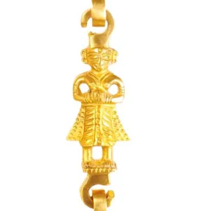 Indian Art Villa Brass Jhula Chain Parrot, Men Guard, Peacock, Rudraksh Design, 191.01 cm Each, Set of 4