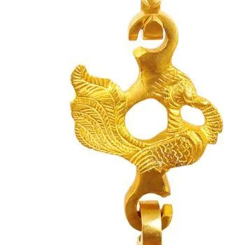 IndianArtVilla Brass Jhula Chain Horse, Parrot, Peacock with 3step Designer Chain 186.44 cm Each, Set of 4