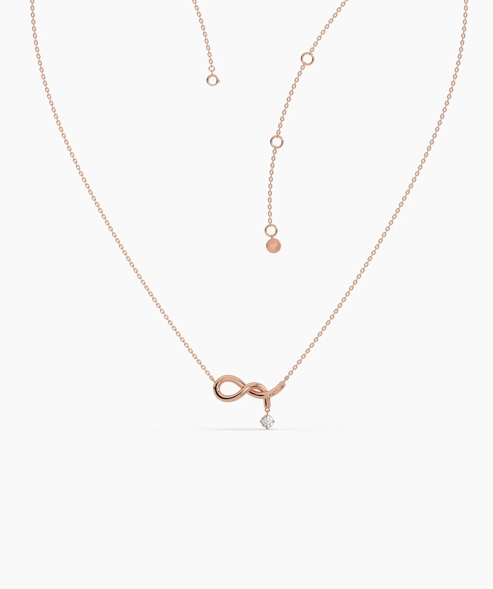 Infinity Symbol Diamond Drop Necklace