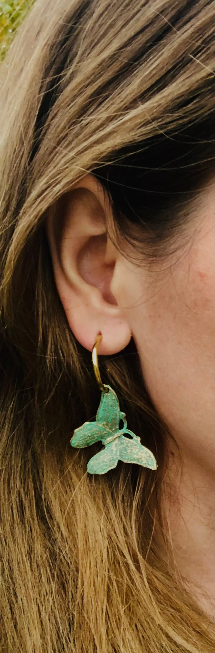 Kalliope Butterfly Hoop Earrings | Greek Crafted
