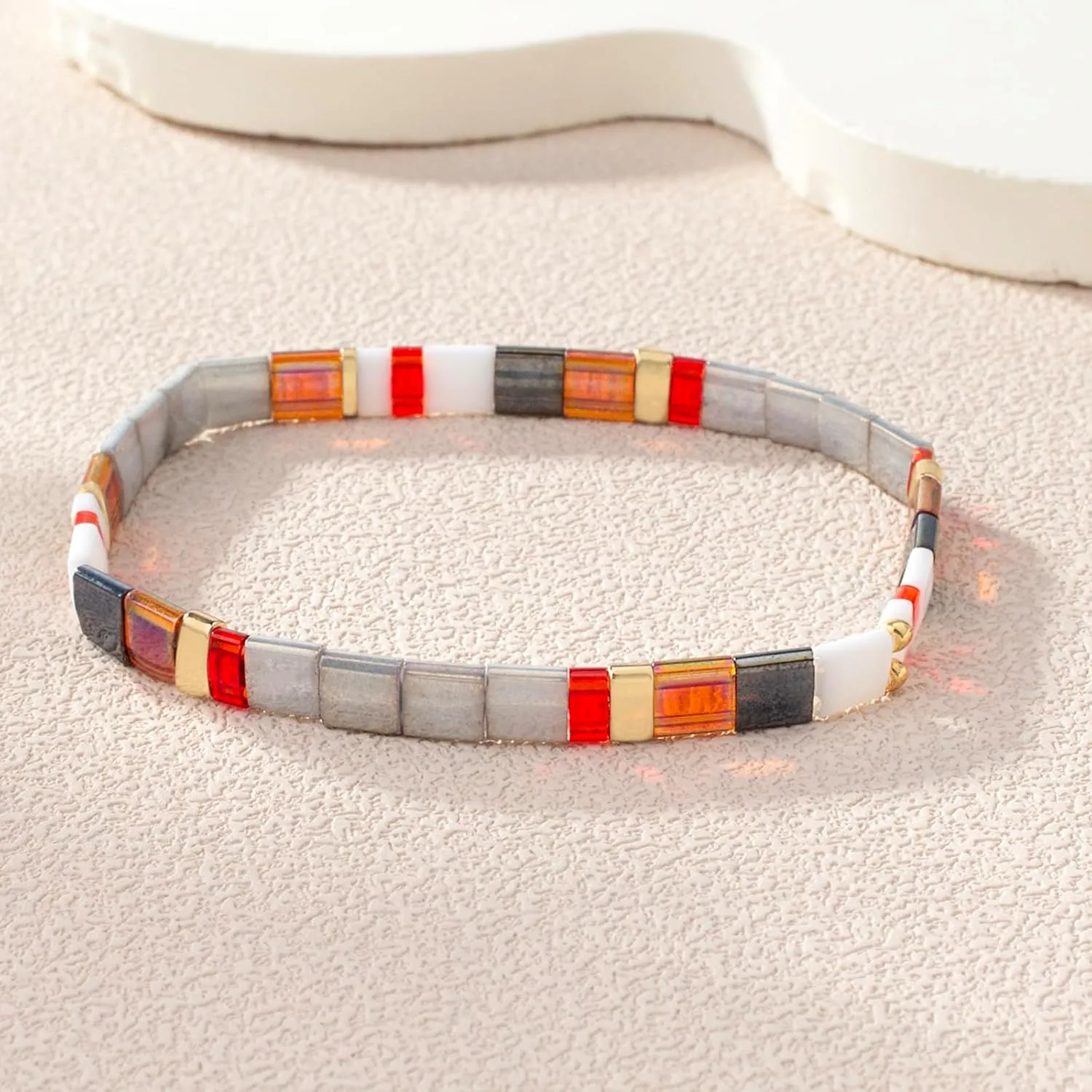KELITCH New Stretch Charm Bracelets Tila Beaded Candy Colors Friendship Bracelets New