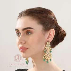 KUNDAN MEENAKARI EMERALD LOOK CHAANDBALI