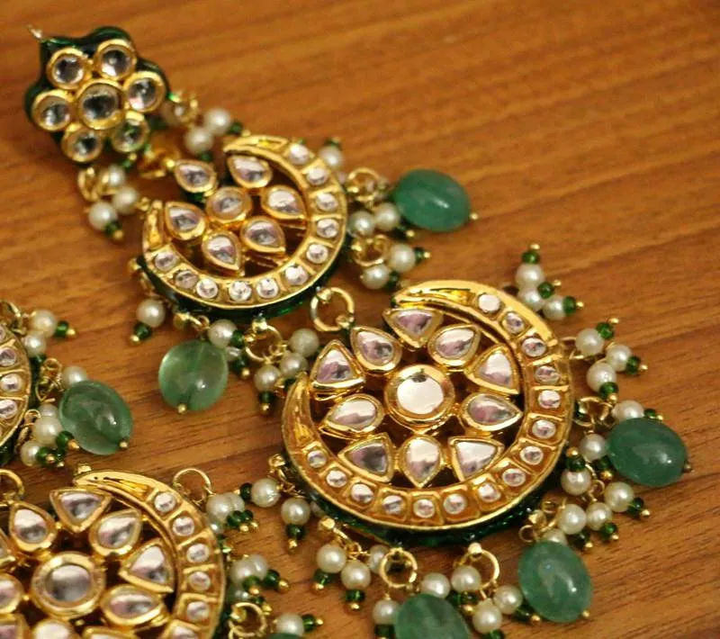 KUNDAN MEENAKARI EMERALD LOOK CHAANDBALI
