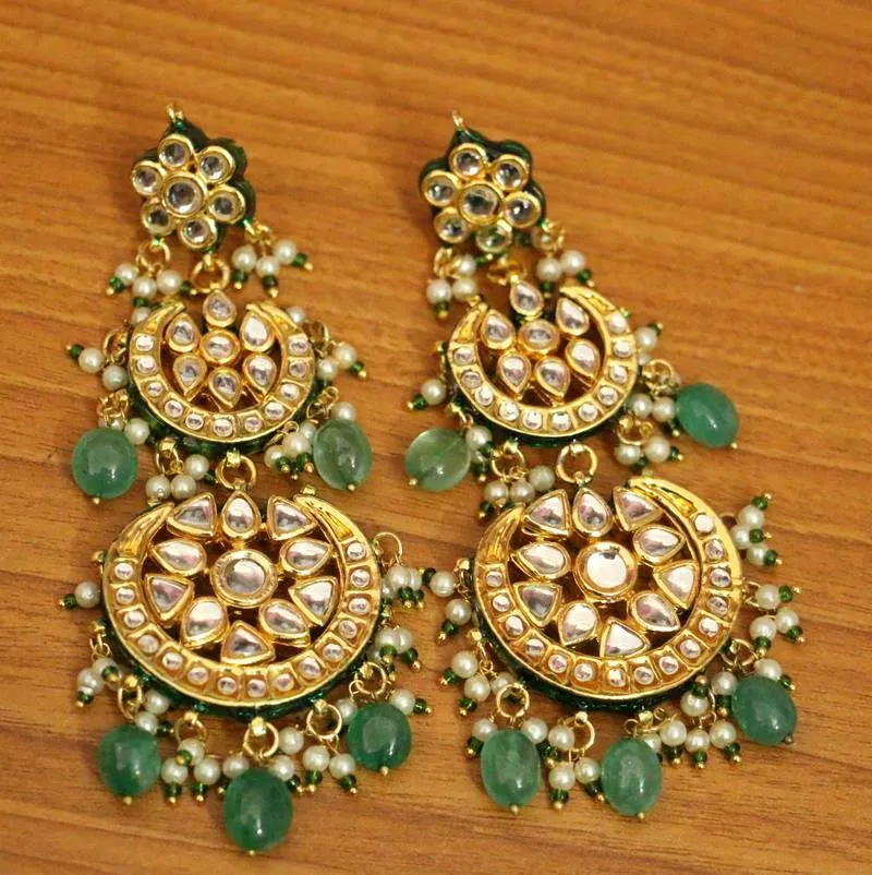 KUNDAN MEENAKARI EMERALD LOOK CHAANDBALI