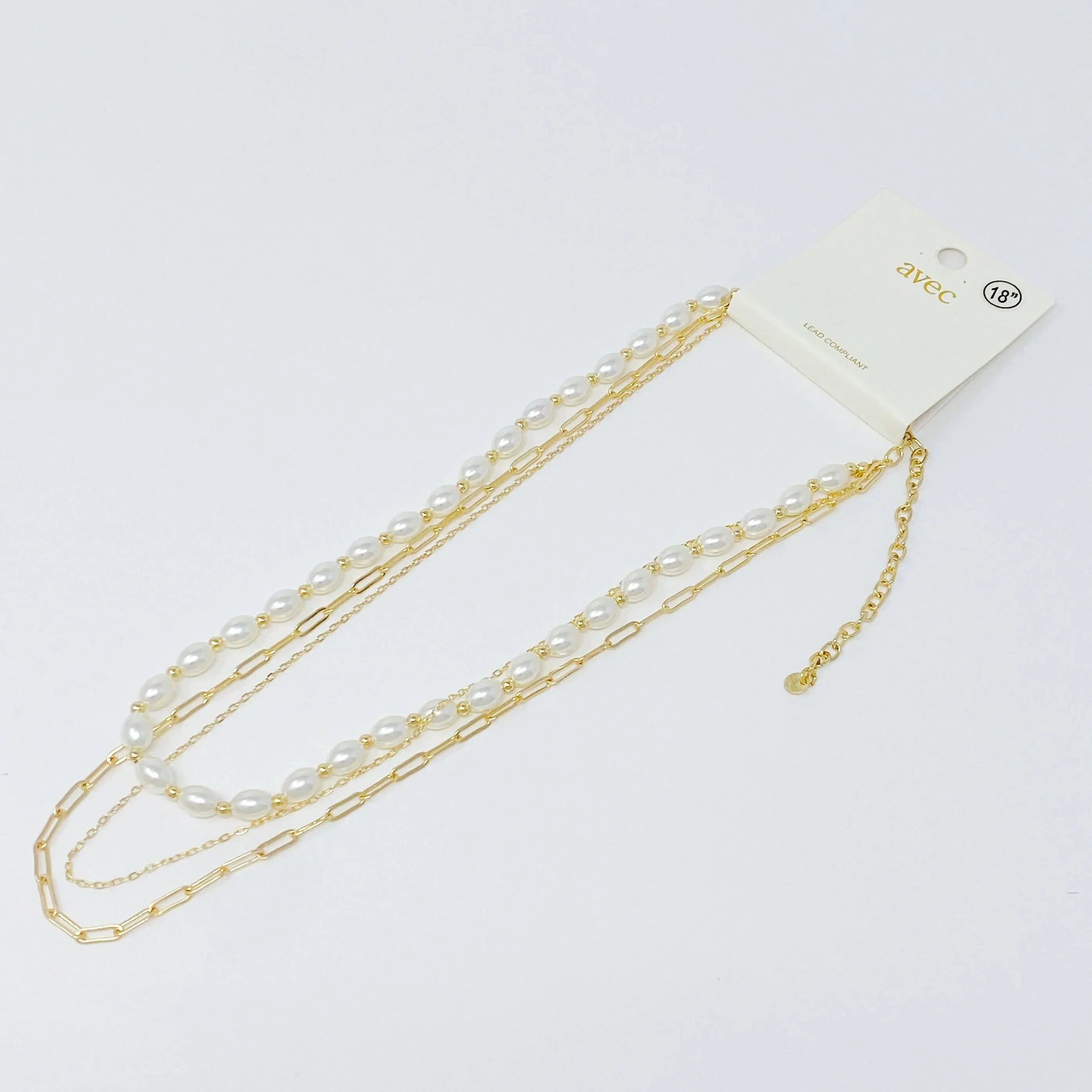 Layered Pearl And Chain Necklace