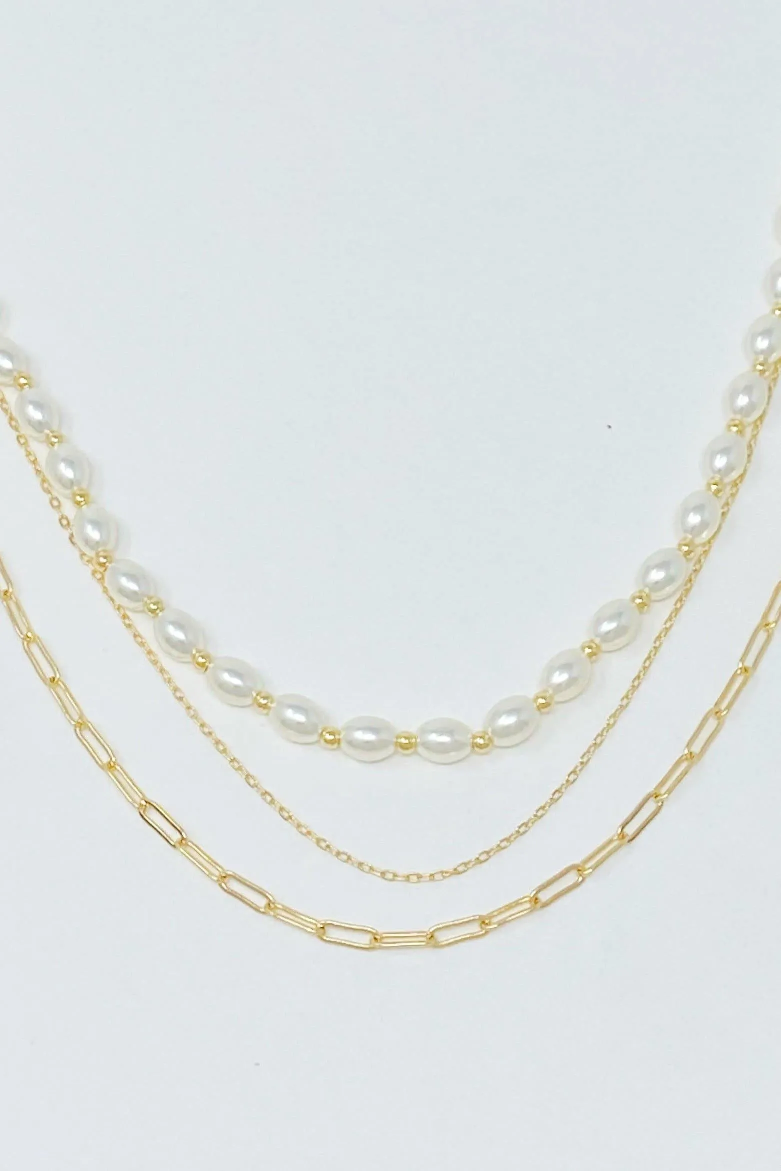 Layered Pearl And Chain Necklace