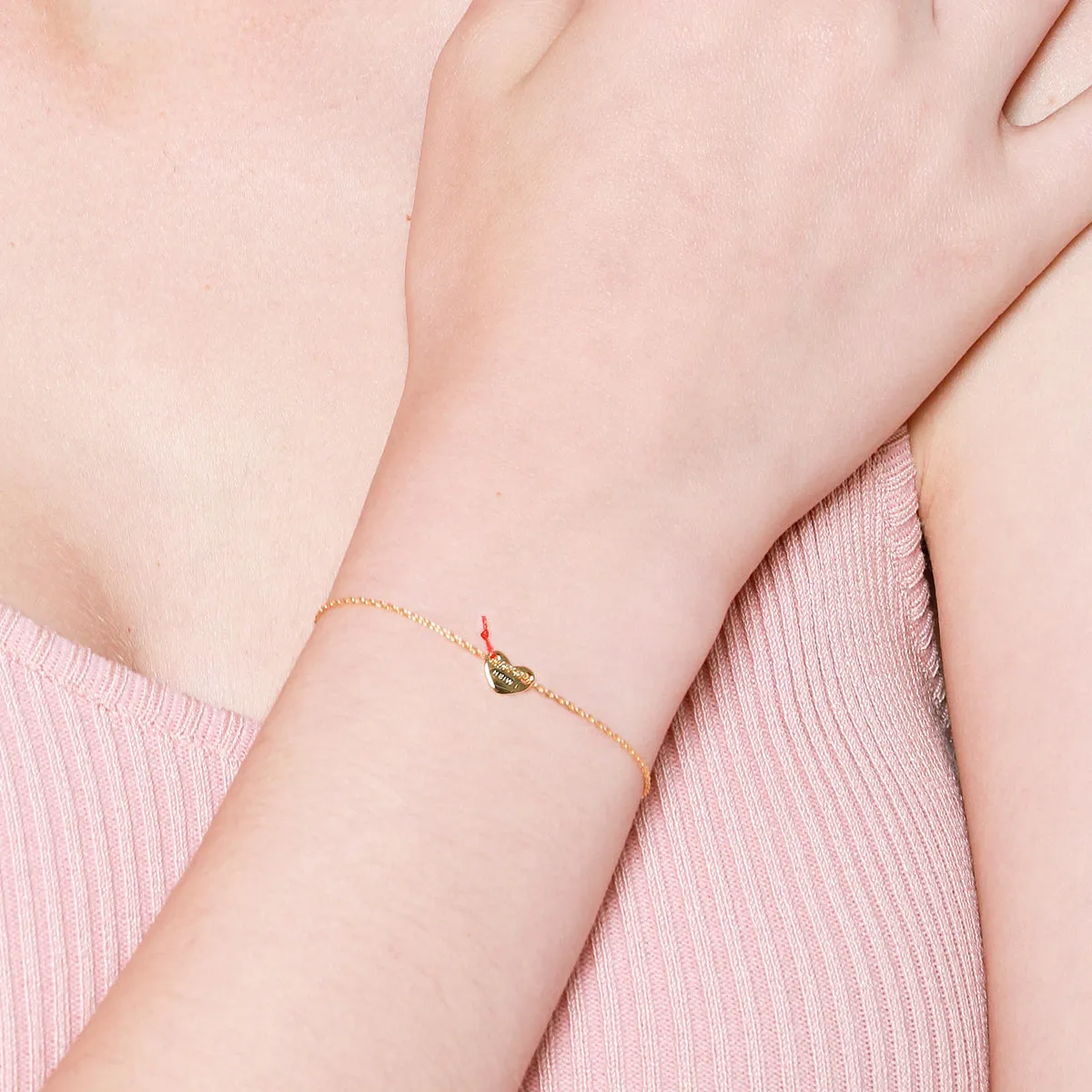 Le Loup " I Wish"  Gold Heart Bracelets