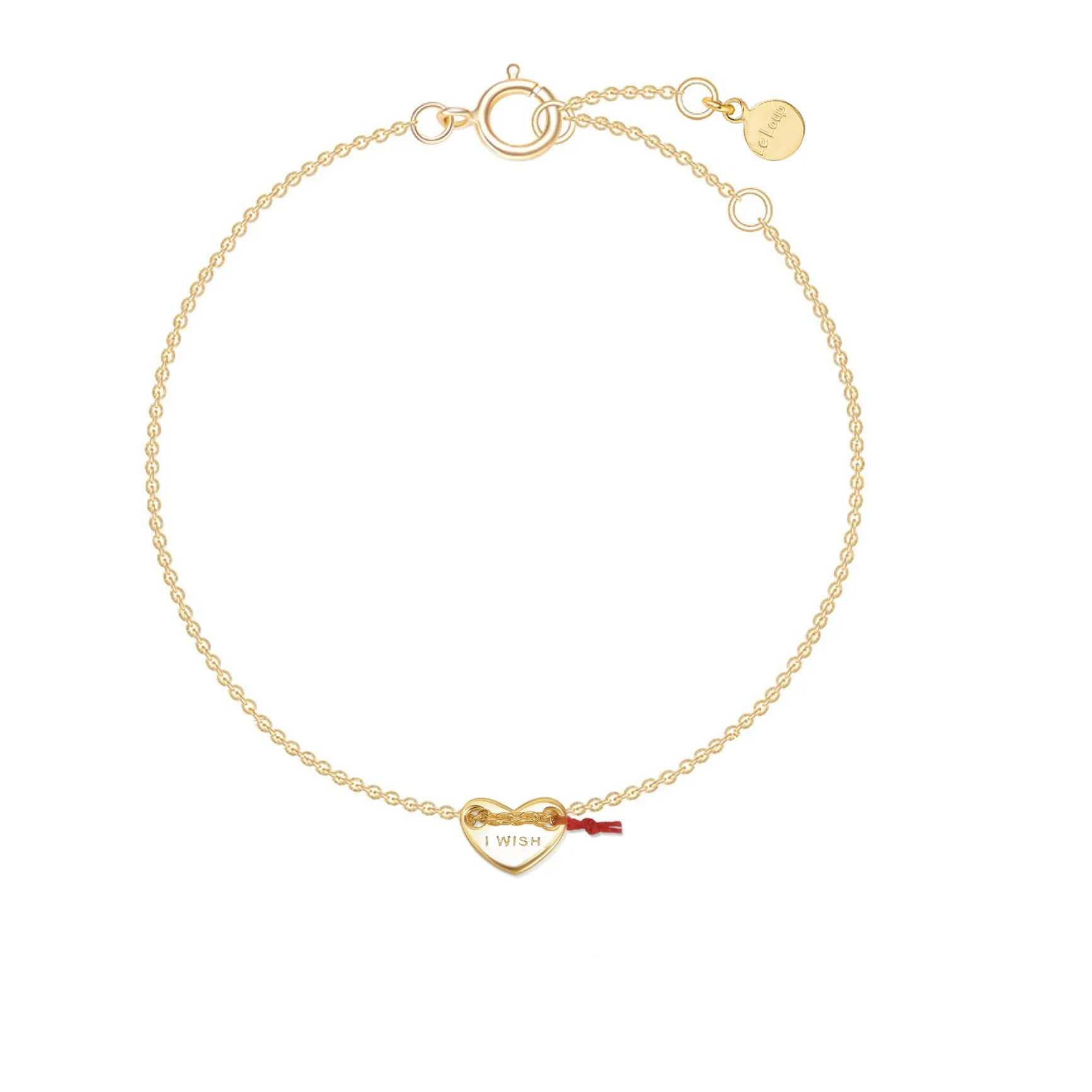 Le Loup " I Wish"  Gold Heart Bracelets