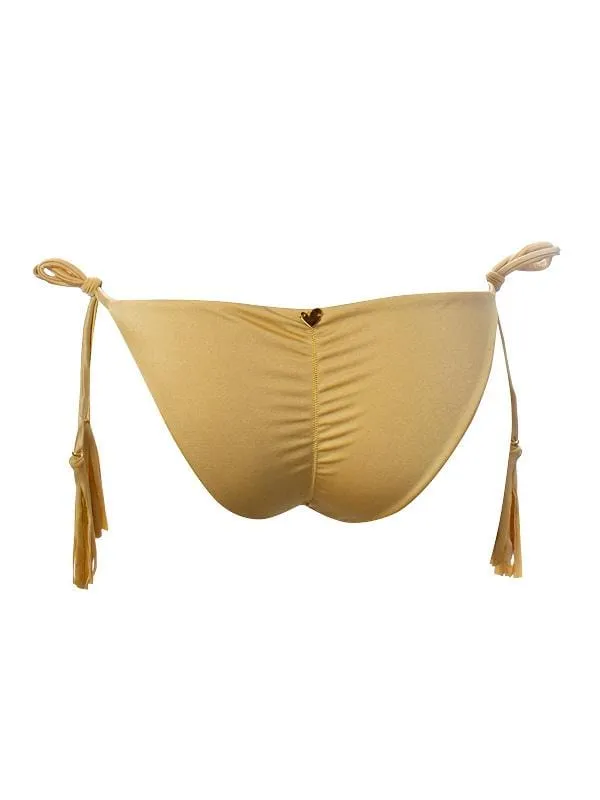 Liliana Montoya GAiA Gold Triangle Top & Side Tie Cheeky Bottom Set