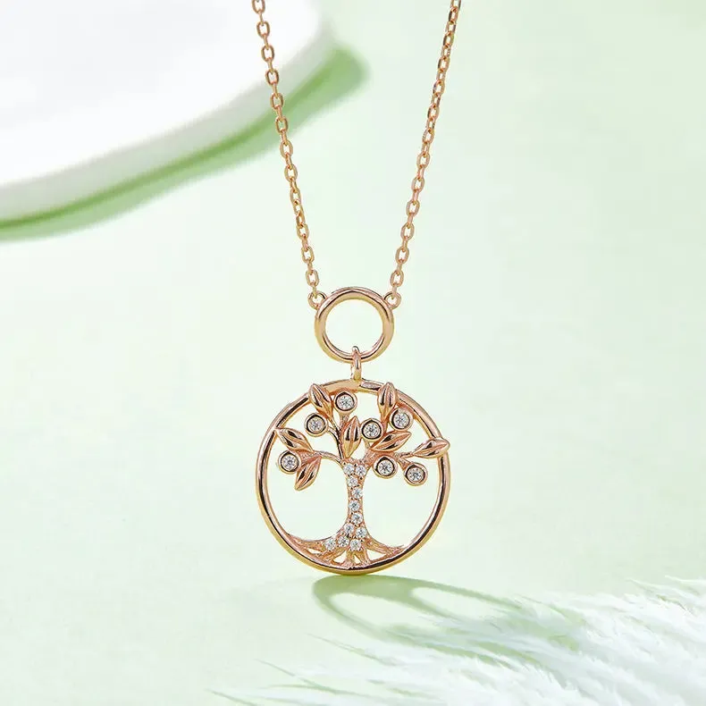 LOVCIA Moissanite 925 Sterling Silver Tree Of Life Pendant Necklace