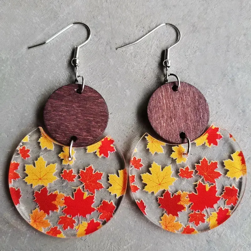 LOVCIA Printed Geometric Drop Earrings
