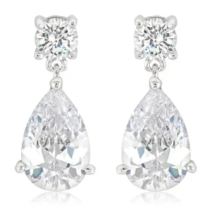 LOVCIA Sparkling Platinum-Luster Zirconia Earrings