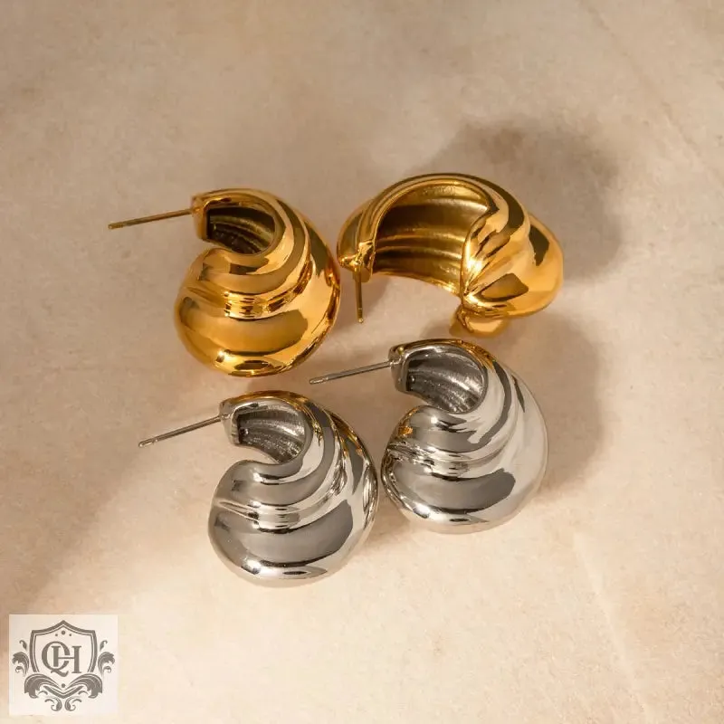 Luxury 18k Gold Textured Earrings