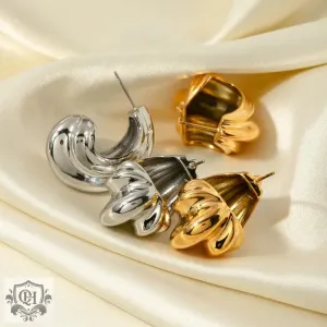 Luxury 18k Gold Textured Earrings