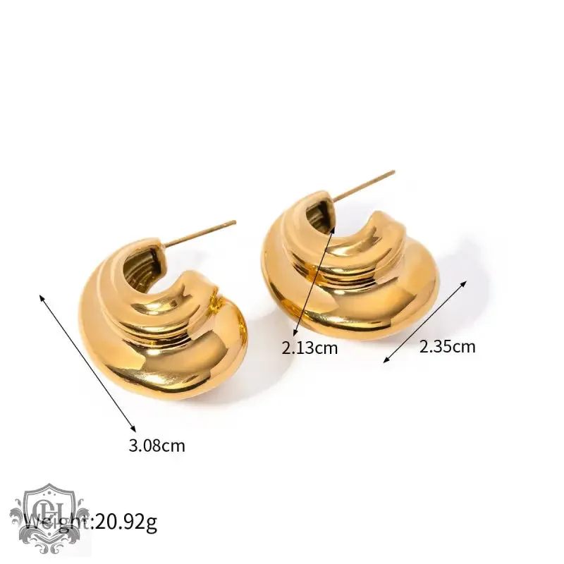 Luxury 18k Gold Textured Earrings
