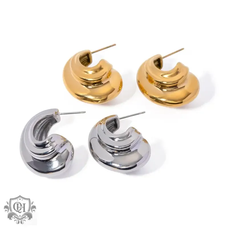Luxury 18k Gold Textured Earrings