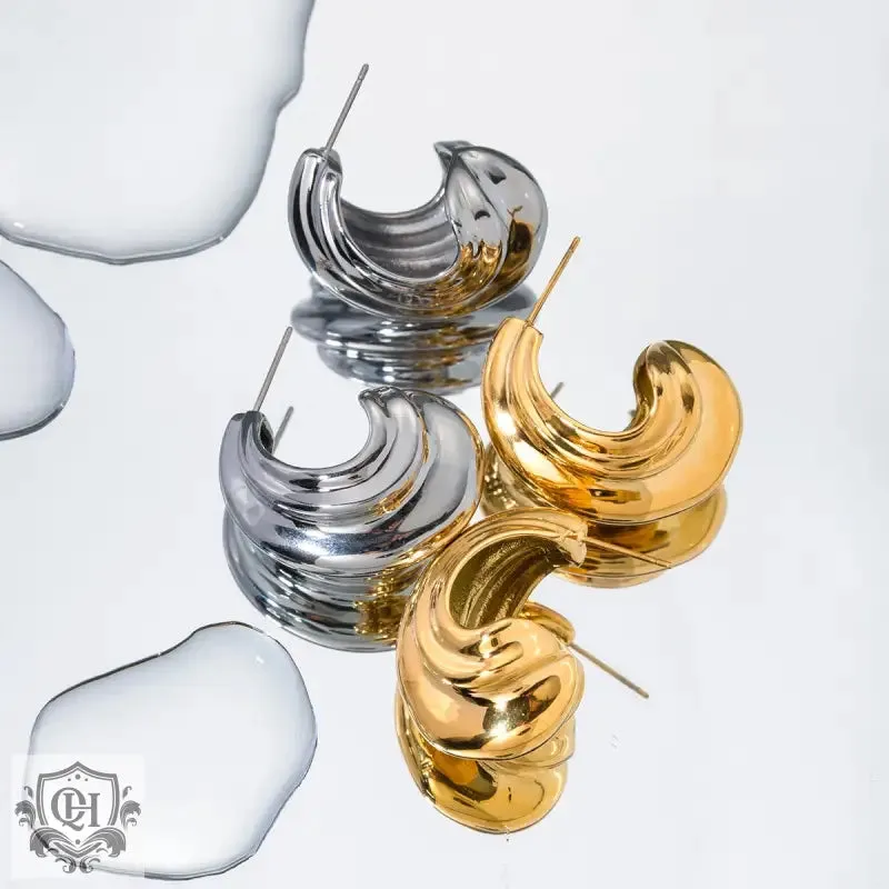 Luxury 18k Gold Textured Earrings