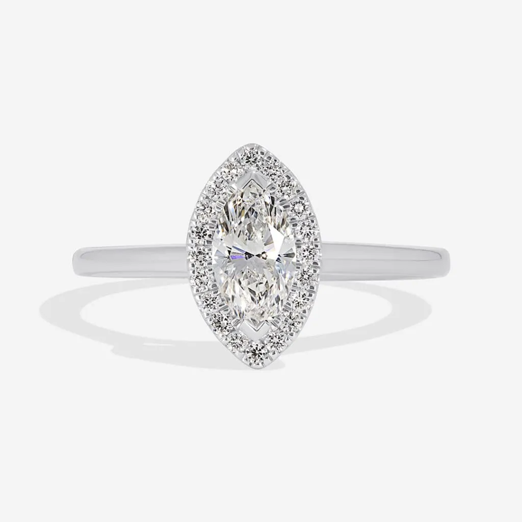 MARIA | Marquise Halo Diamond Set in Platinum 0.70ct
