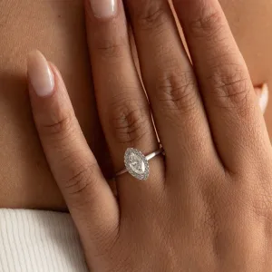 MARIA | Marquise Halo Diamond Set in Platinum 0.70ct