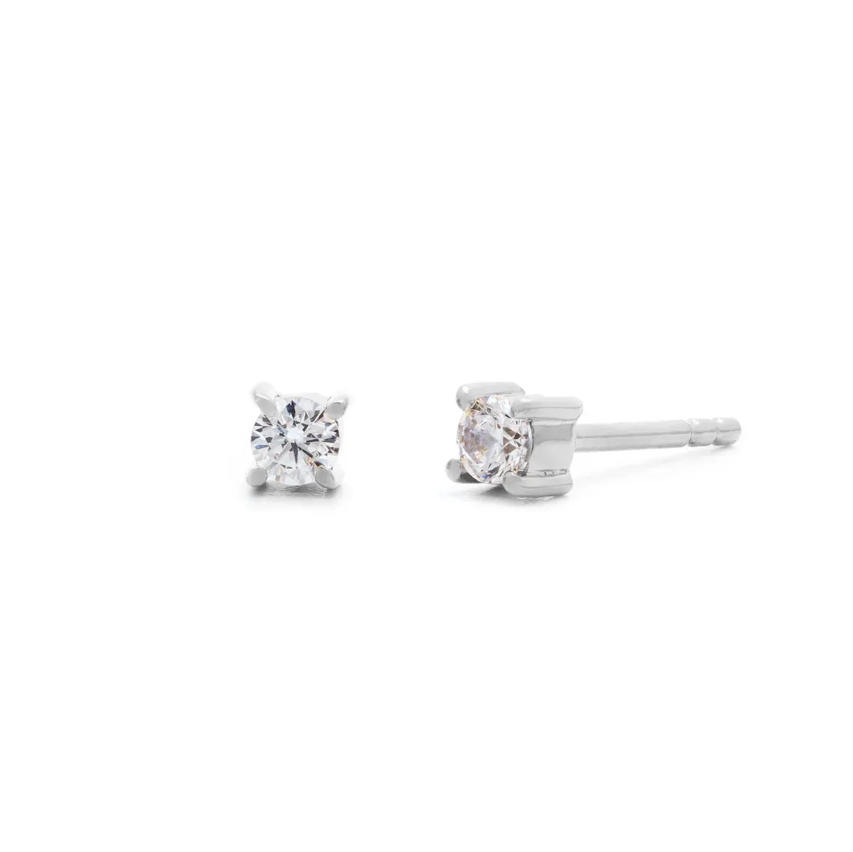 Mini Studs - Silver & C.Z.