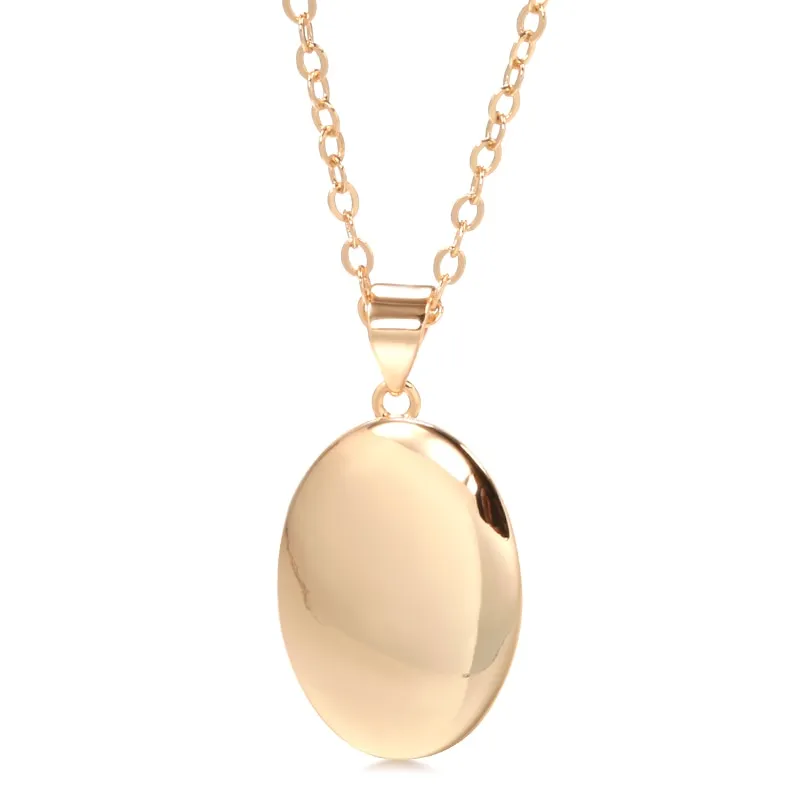 Minimalist Oval Geometric Pendant Necklace