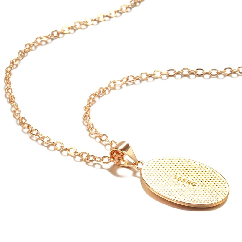 Minimalist Oval Geometric Pendant Necklace