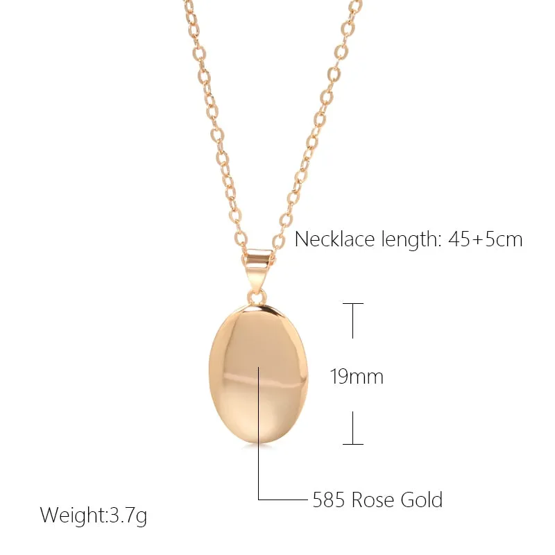 Minimalist Oval Geometric Pendant Necklace
