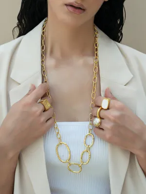 MOKUZAI Trunk Long Necklace Gold Tone