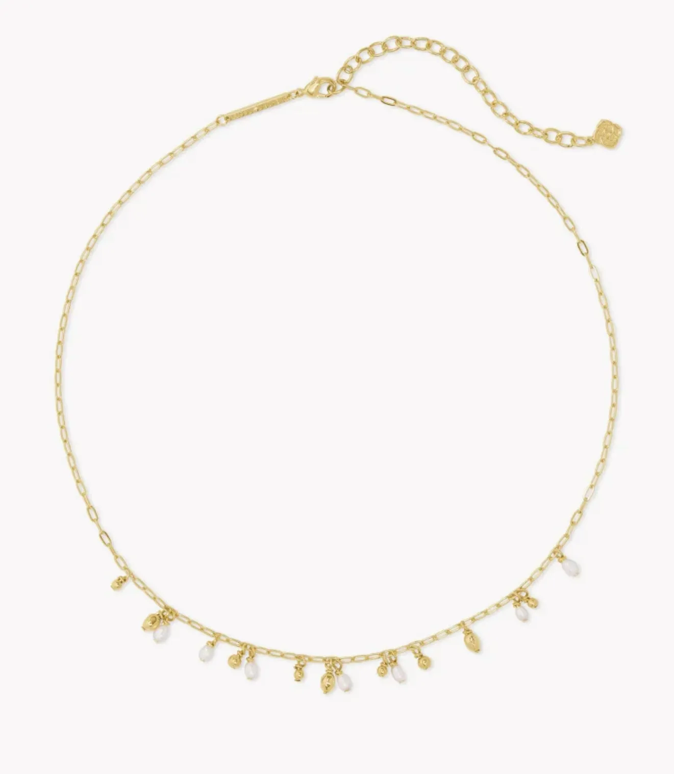 Mollie Gold Choker Necklace in White Pearl