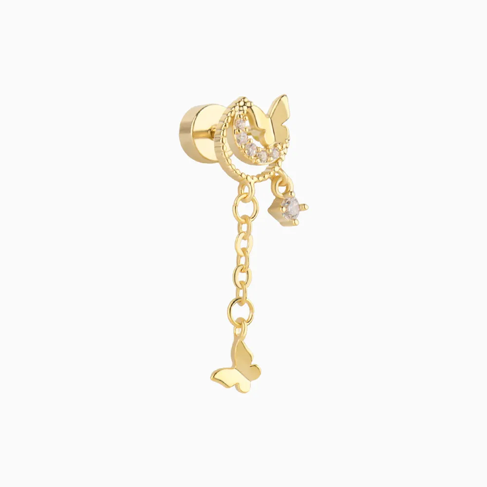 Moon Butterfly Flatback Chain