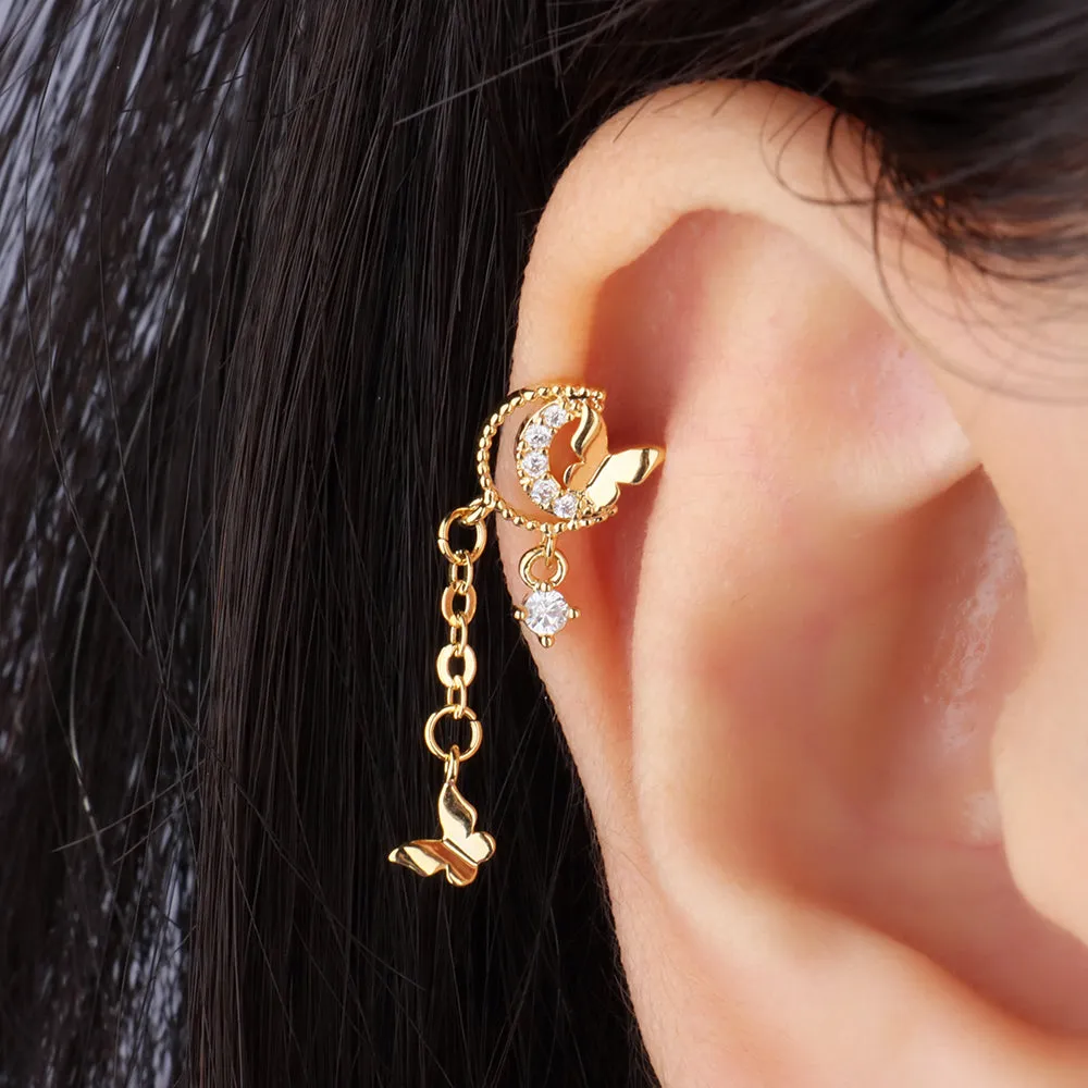 Moon Butterfly Flatback Chain