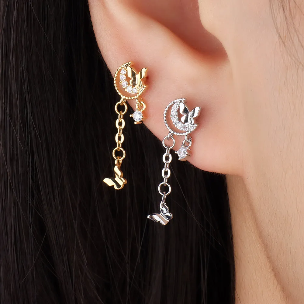 Moon Butterfly Flatback Chain
