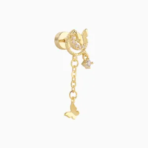 Moon Butterfly Flatback Chain