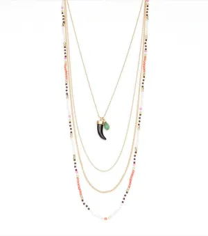 Multi Chain Necklace GOLD/CORAL