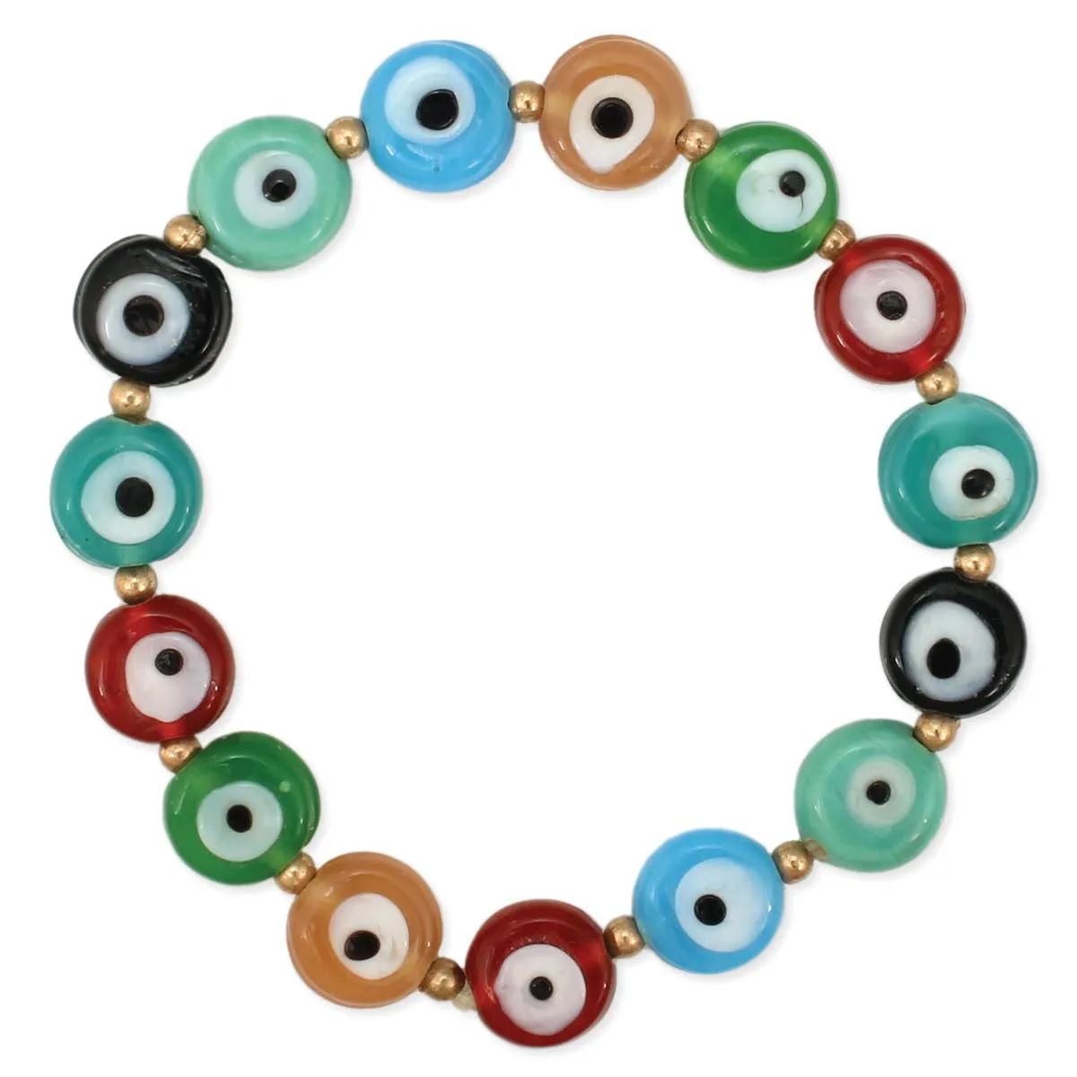 Multi Evil Eye Bead Stretch Bracelet