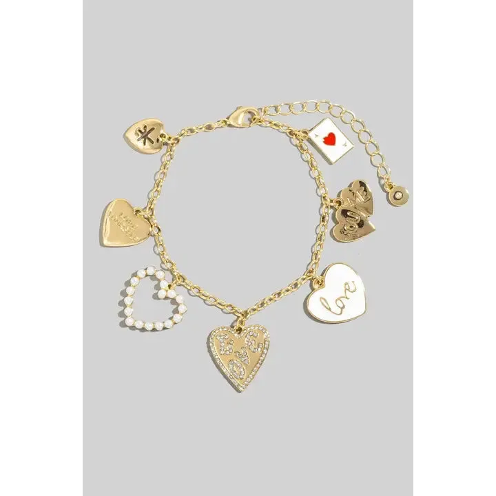 Multi Heart Charm Bracelet