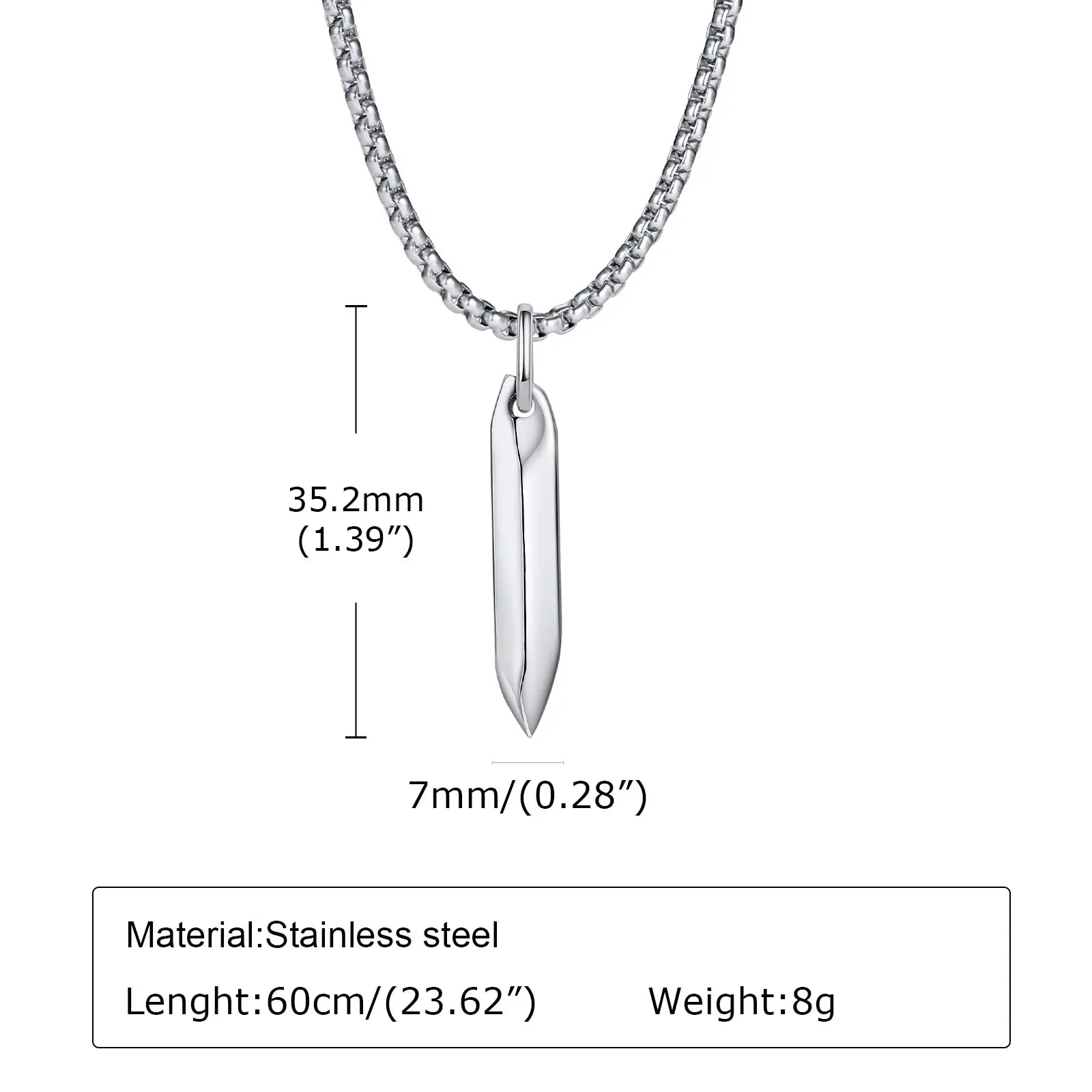 Nail Style Pendant Necklace for Men