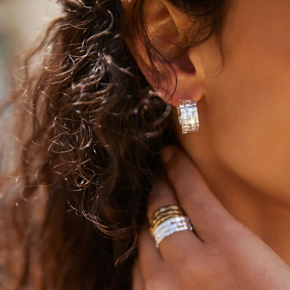 Najo Weave Stud Hoop Earring