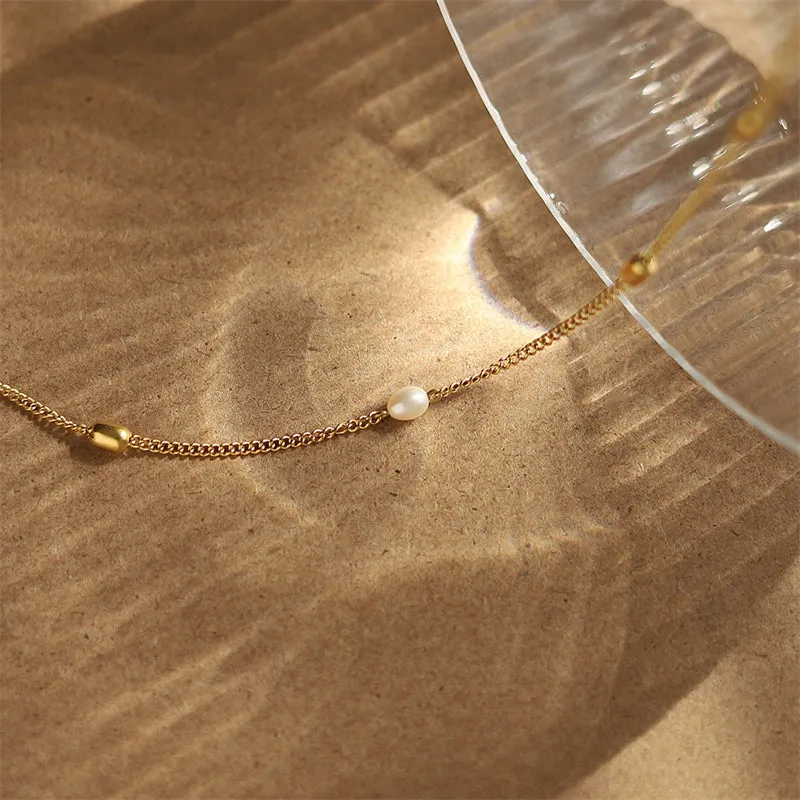 Natural Pearl Pendant Layering Necklace