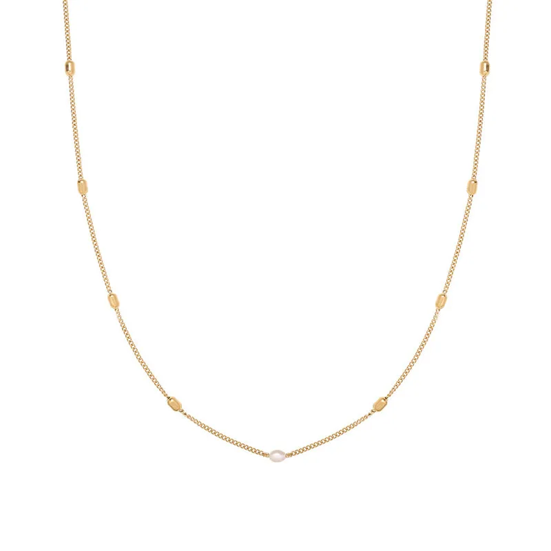 Natural Pearl Pendant Layering Necklace