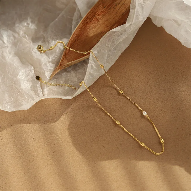 Natural Pearl Pendant Layering Necklace