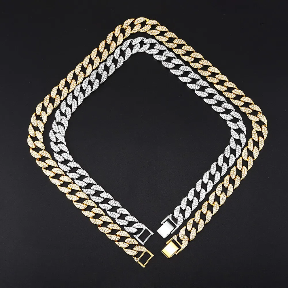 Necklace Chain Cuban Link Trendy Gold Silver Color Pendant Necklaces