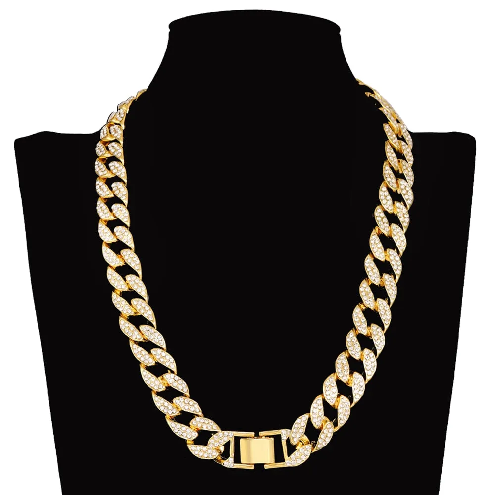 Necklace Chain Cuban Link Trendy Gold Silver Color Pendant Necklaces