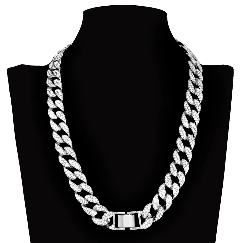 Necklace Chain Cuban Link Trendy Gold Silver Color Pendant Necklaces