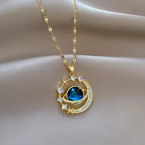 New Arrival Delicate and Beautiful Starry Pendant Necklace With Micro-Inlaid AAA Zirconium Crsytals - Luxury Pendant