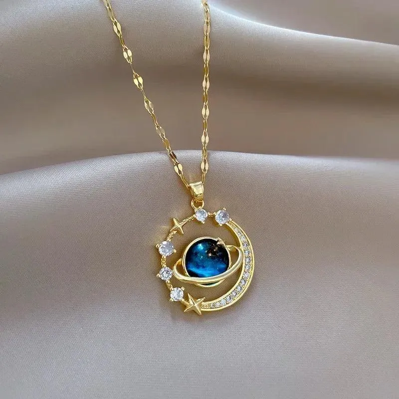 New Arrival Delicate and Beautiful Starry Pendant Necklace With Micro-Inlaid AAA Zirconium Crsytals - Luxury Pendant