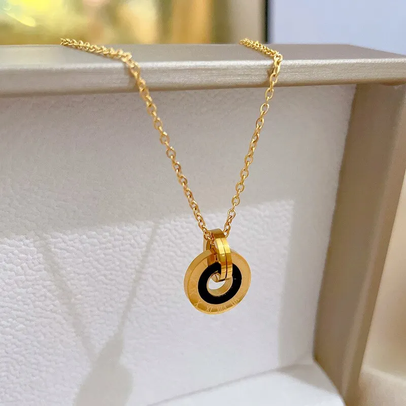 New Circle Roman Numerals Pendant Necklace
