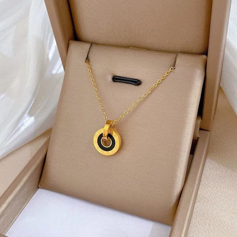 New Circle Roman Numerals Pendant Necklace