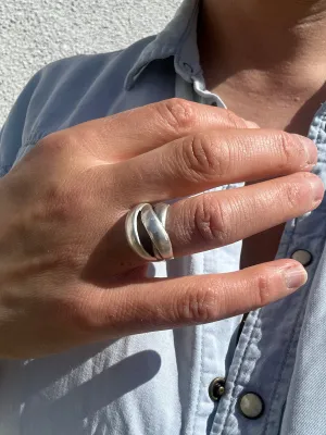 Overlapping Bands Adjustable Ring