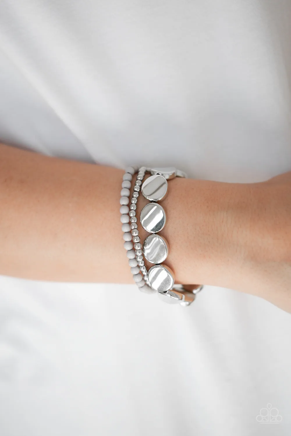 Paparazzi Beyond The Basics Silver Stretch Bracelet